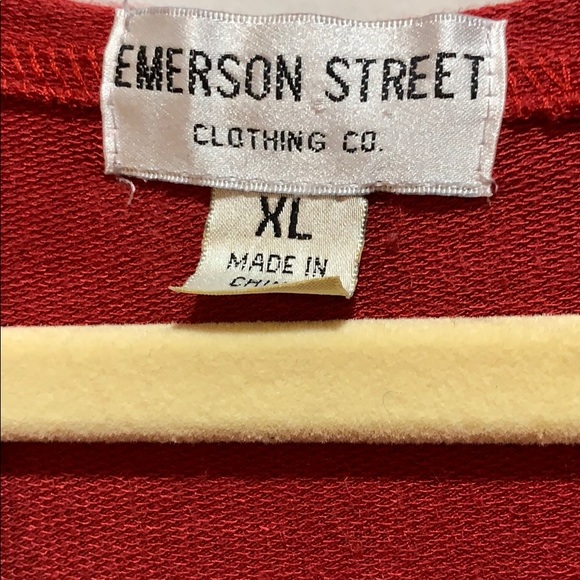 OKLAHOMA:: by Emerson Street:SZ XL RED hoodie - Picture 4 of 6